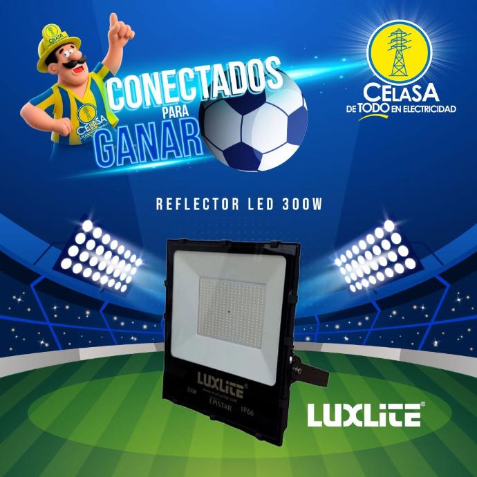 Reflector LED 300W CELASA — iluminación de alta potencia para canchas, patios y fachadas